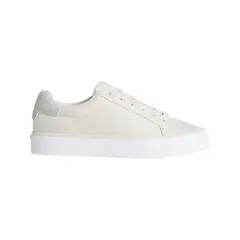 CALVIN KLEIN - Tenis beige de jacquard con logo