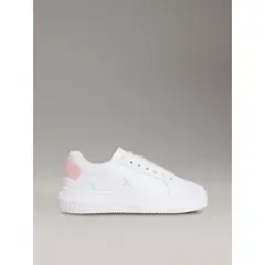 CALVIN KLEIN - Tenis blanco chunky cupsole con parche