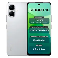 INFINIX - Celular Smart 10 128GB 4GB Ampliable a 8GB Plata