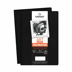 CANSON - Cuaderno Art Book Inspiration Cosido Negro tamaño A4 X 2 Unds