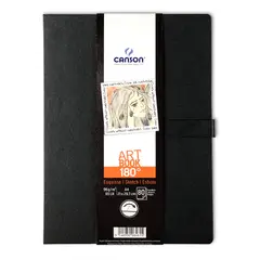 CANSON - Cuaderno ArtBook 180º, 80 Hj de 96 gr tamaño A4 color Negro