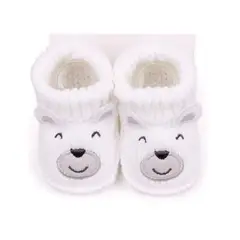 GENERICO - Medias Zapato Tejido para Bebé 0-6 Meses Blanco