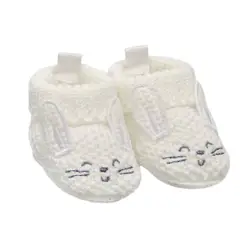 GENERICO - Medias Zapato Tejido para Bebé 0-6 Meses Blanco