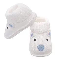 GENERICO - Medias Zapato Tejido para Bebé 0-6 Meses Blanco