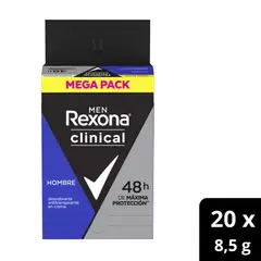REXONA - Desodorante Clinical Clean CremaCajax20 Sobres x8.5g