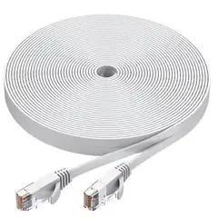 GENERICO - Cable De Red Plano Cat6 Color Blanco