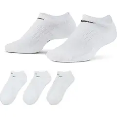 NIKE - Medias Hombre Everyday Cush No Show (3 Par) Blanco