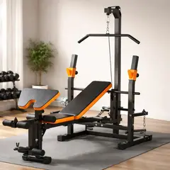 GENERICO - Banco pesas Pecho Biceps Multifuncion 8 En 1 En Gym Pesas Discos
