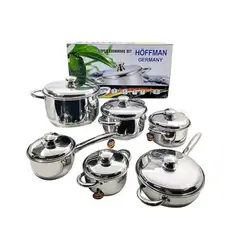 SWISSHOME DR HOFFMAN - Batería De Ollas Acero Quirúrgico Hoffman Germany 12 Piezas