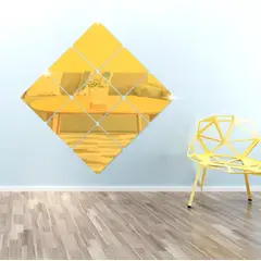 DECOR - ESPEJOS DECORATIVOS HOGAR DORADOS PACK POR 15 UNIDADES