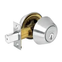 HERMEX - Cerrojo Doble Llave Cromo Mate (23611)