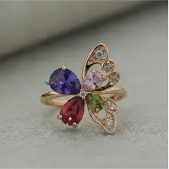 VERAMOREST - Anillo Mariposa Multicolor-