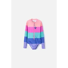 MIC - Vestido de baño con cierre multicolor para niña