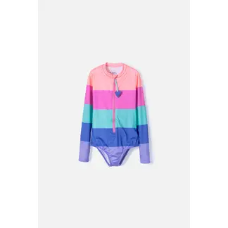 MIC - Vestido de baño con cierre multicolor para niña
