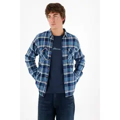 TENNIS - Camisa leñadora con bolsillos morada para hombre