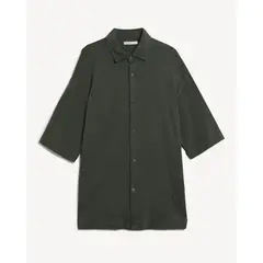 SEVEN SEVEN - Camisa Para Hombre Manga Corta Sin Bolsillo Cuello Casual M Color Verde Marca #45012171