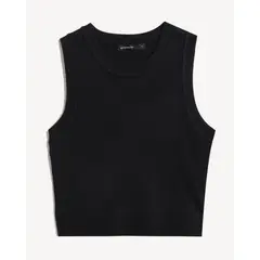 SEVEN SEVEN - Crop Top Con Cuello Redondo Para Mujer Negro