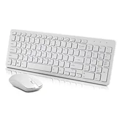 NGK - Combo teclado + mouse color blanco GKM520 ergonómico gran funcionalidad