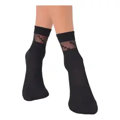 RITCHI - Mini Media Mujer Diseño Escalera Textura Acanalada Elegante y Cómoda Negra