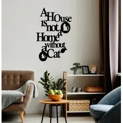 BEER EXPERIENCE LAB - Cuadro decoración pared frase gatos 60x40cm MDF Negro