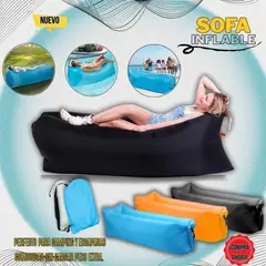 JUGUETELANDIA - Sofá Inflable Para Playa Portátil Impermeable negro