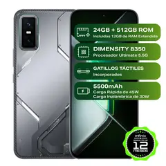 INFINIX - Celular GT 30 Pro 5G 512GB 12GB Gris Gamer Edition