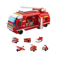 GENERICO - Bloques Armar Bomberos 6en1