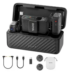 BOYA - Micrófonos Inalámbricos BOYAMIC 2-02 con Inteligencia Artificial