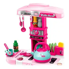 GENERICO - Cocina Infantil De Juguete Para Niños Rosa Little Chef Accesorios