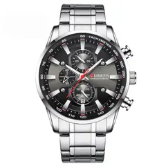 CURREN - Reloj 8351 Cronógrafo En Acero Para Hombre Plateado - Negro
