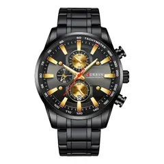 CURREN - Reloj 8351 Cronógrafo En Acero Para Hombre Negro