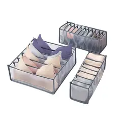 GENERICO - Organizador De Ropa Interior Set De 3 Divisores Gran Promo Yanuo Gris