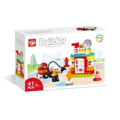 JUGANDO Y EDUCANDO - Bloques De Construcción Bomberos 41 Piezas Para Niños