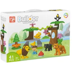 JUGANDO Y EDUCANDO - Bloques De Construcción Zoológico 41 Piezas Para Niños