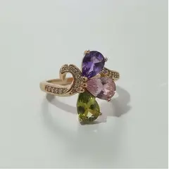 VERAMOREST - Anillo Tricolor Aurora Con Zirconias