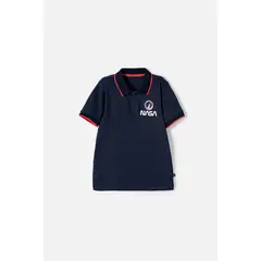 NASA - Camiseta de la tipo polo azul para niño