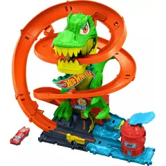HOT WHEELS - Pista Jurassic World T-rex Vs Fire Station 36 Cm