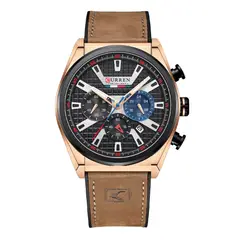 CURREN - Reloj 8392 Cronógrafo En Cuero Para Hombre Marron