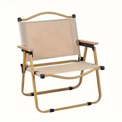 MOBLIHOUSE - Silla Plegable Premium De Exterior Beige Camping Picnic Portátil
