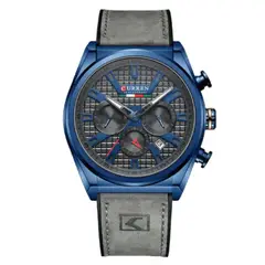 CURREN - Reloj 8392 Cronógrafo En Cuero Para Hombre Gris