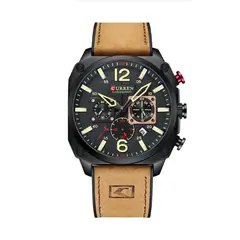 CURREN - Reloj 8398 Cronógrafo En Cuero Para Hombre Marron