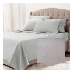 SIRENITAS - Juego de sabanas Cama Semidoble Gris perla claro