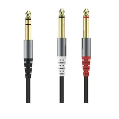 GENERICO - Cable de Audio 3.5 mm a 2 x 6.35 mm Estéreo Profesional