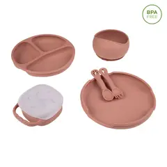 CARESTINO - Set de Alimentación de Silicona Foodie Rosa Viejo