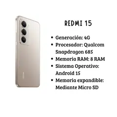 XIAOMI - Celular redmi 15 4g 256gb 8 RAM Gris
