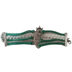 100 - Pulsera infinito-timon-ancla color verde