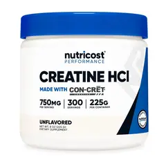 NATURAL ENERGY PRODUCTS - Creatina Hci Suplemento Nutricost En Polvo 750mg 300 Servicios