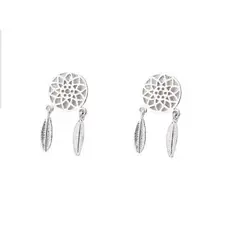 100 - Aretes Atrapasueños Color Plateado