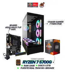 AMD - TORRE GAMER RYZEN 7 5700G / 32GB RAM / 1.5TB SSD / TUF A520 WIFI / 750W / 7 FANS