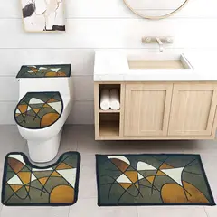 GENERICO - Juego De Baño 4 Piezas Antideslizante Beige Tapetes Para Baño